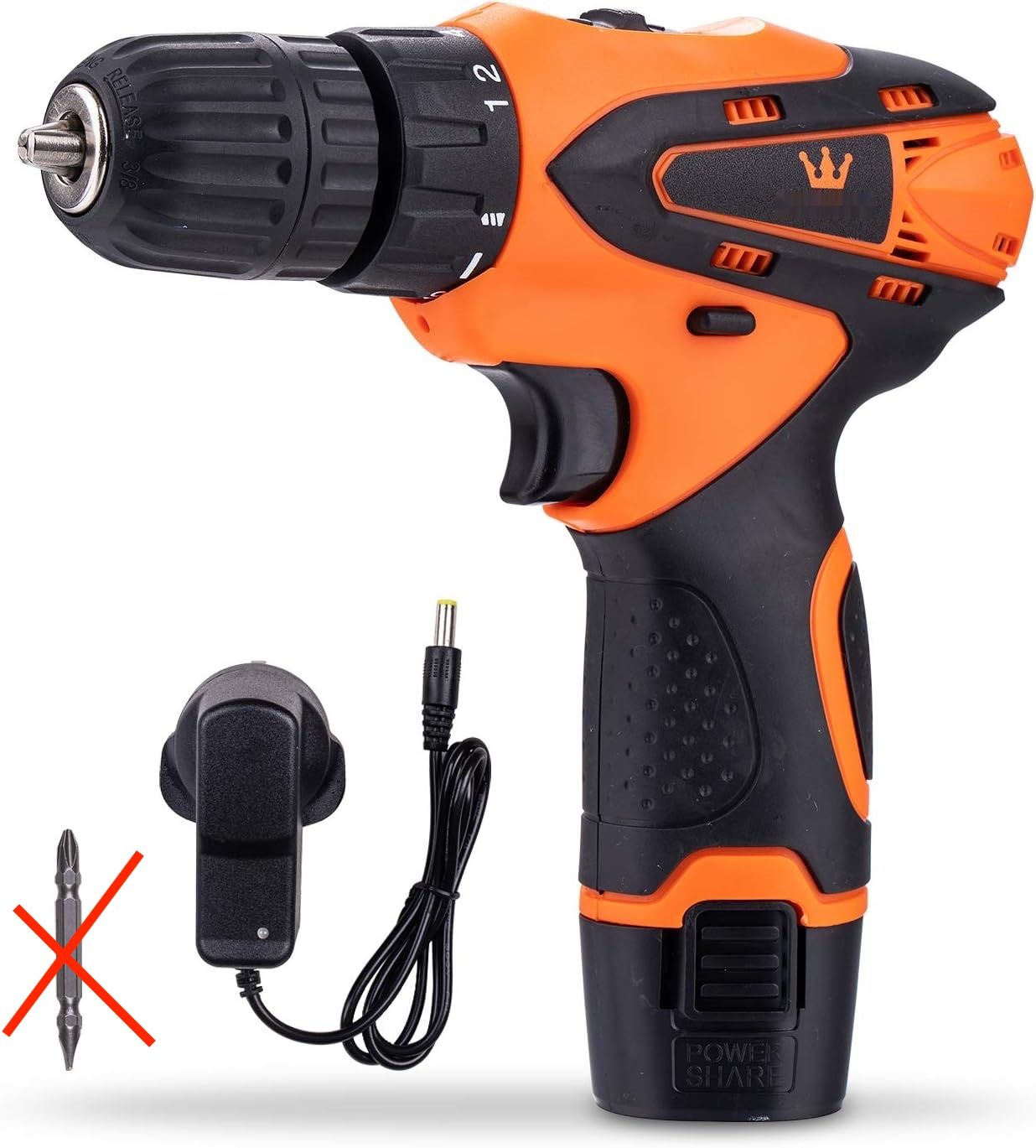 TOPWAY Wkrętarka 12 V, 1.3 Ah bateria, 10 mm uchwyt, 2 prędkości, LED, 102000