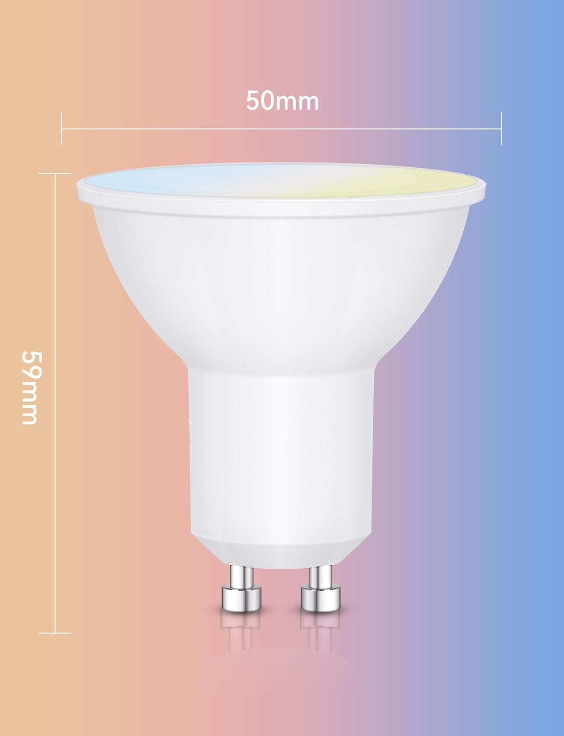 Aigostar Mesh - 6,5W GU10 Alexa Żarówka, LED Smart Bulb 555LM CCT, 6 sztuk