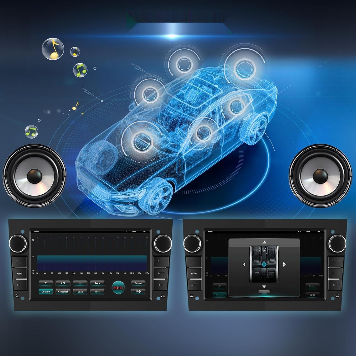 Radio samochodowe Android 13 do Opel Astra Antara Vectra Corsa Vivaro, 7&quot; ekran dotykowy, bezprzewodowy Carplay, Bluetooth, WiFi/GPS-NAV.