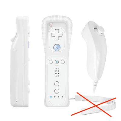 Kompatybilny z Wii, PowerLead Wii Remote i Nunchuk Motion 2 w 1, Czarny