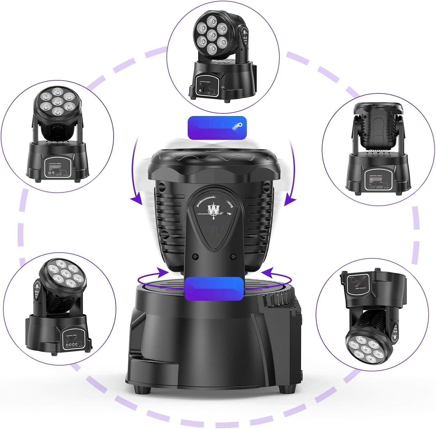 Zestaw 1 sztuki 7x15W reflektora LED Wash, DMX512 RGBW, 5 trybów sterowania