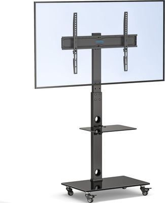 BONTEC Stojak na TV 30-70&quot;, 40 kg, 6 regulacji, 2 półki, VESA 600x400 mm