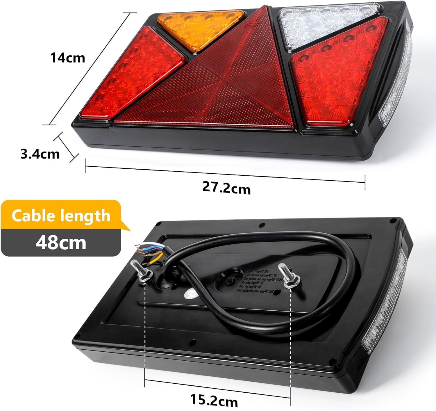 Yuanjoy 2 Pack 12V 24V Zestaw Tylnych Świateł LED