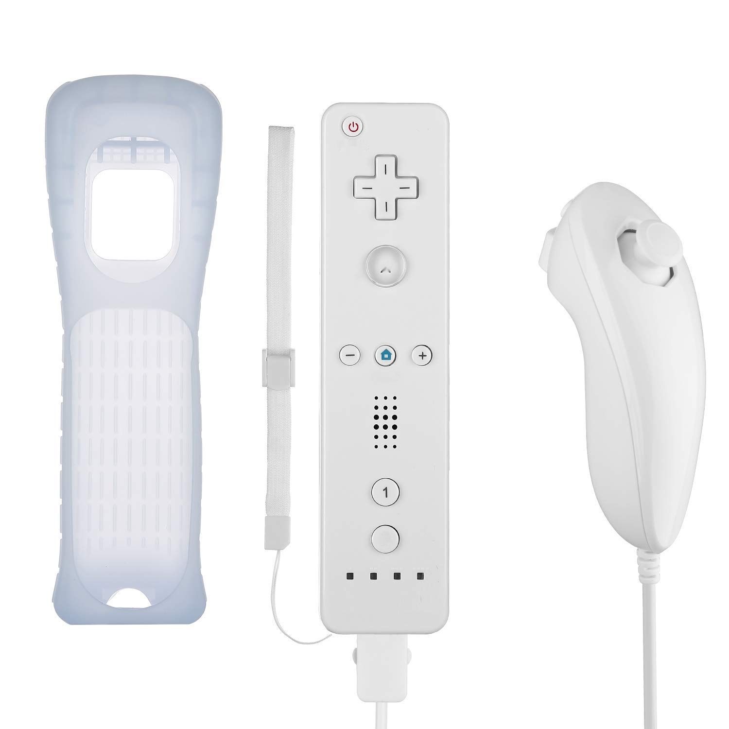 Kompatybilny z Wii, PowerLead Wii Remote i Nunchuk Motion 2 w 1, Czarny