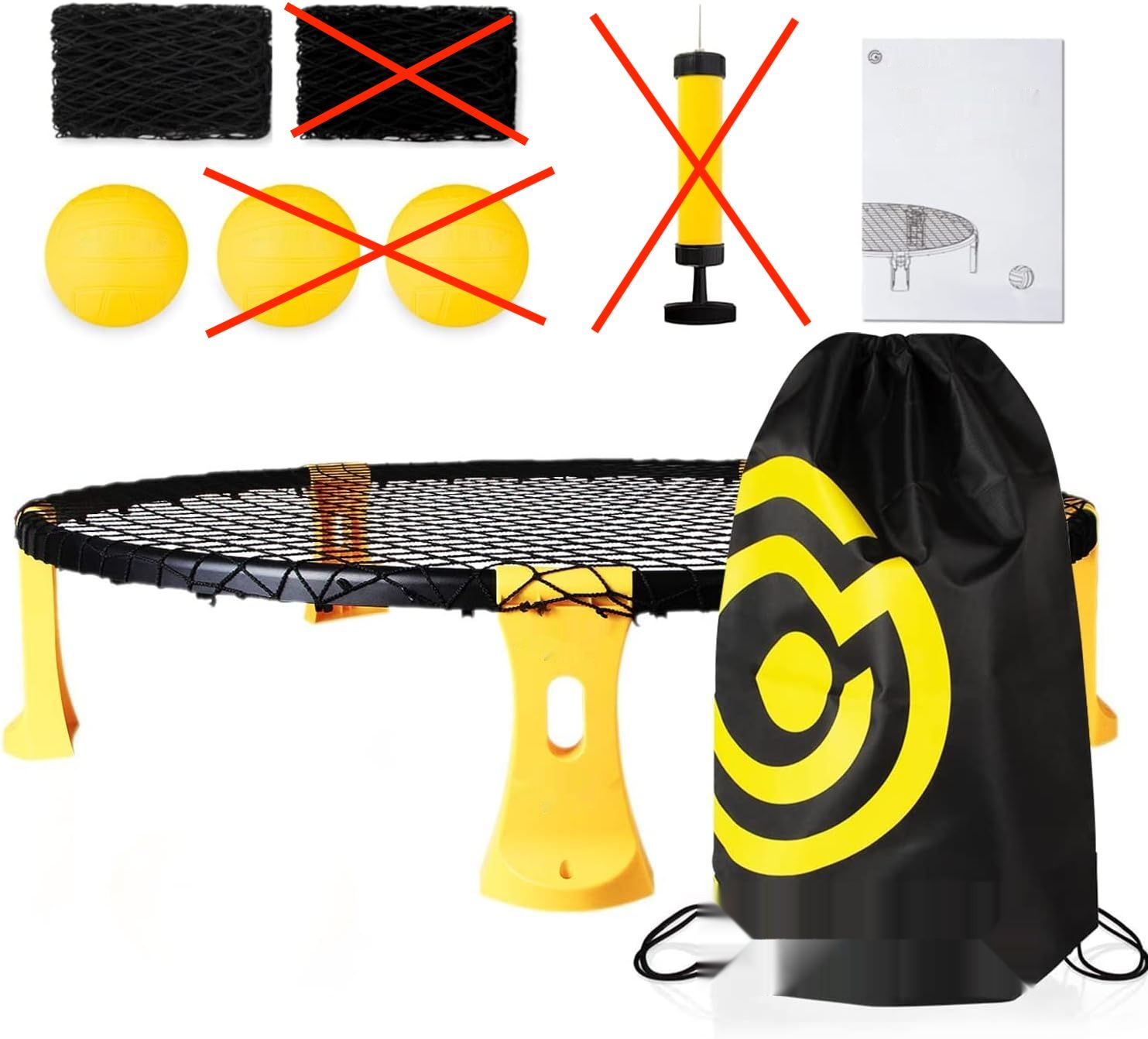 Zestaw Mookis Blinngoball Roundnet z 3 piłkami - gra na plażę, trawę, park