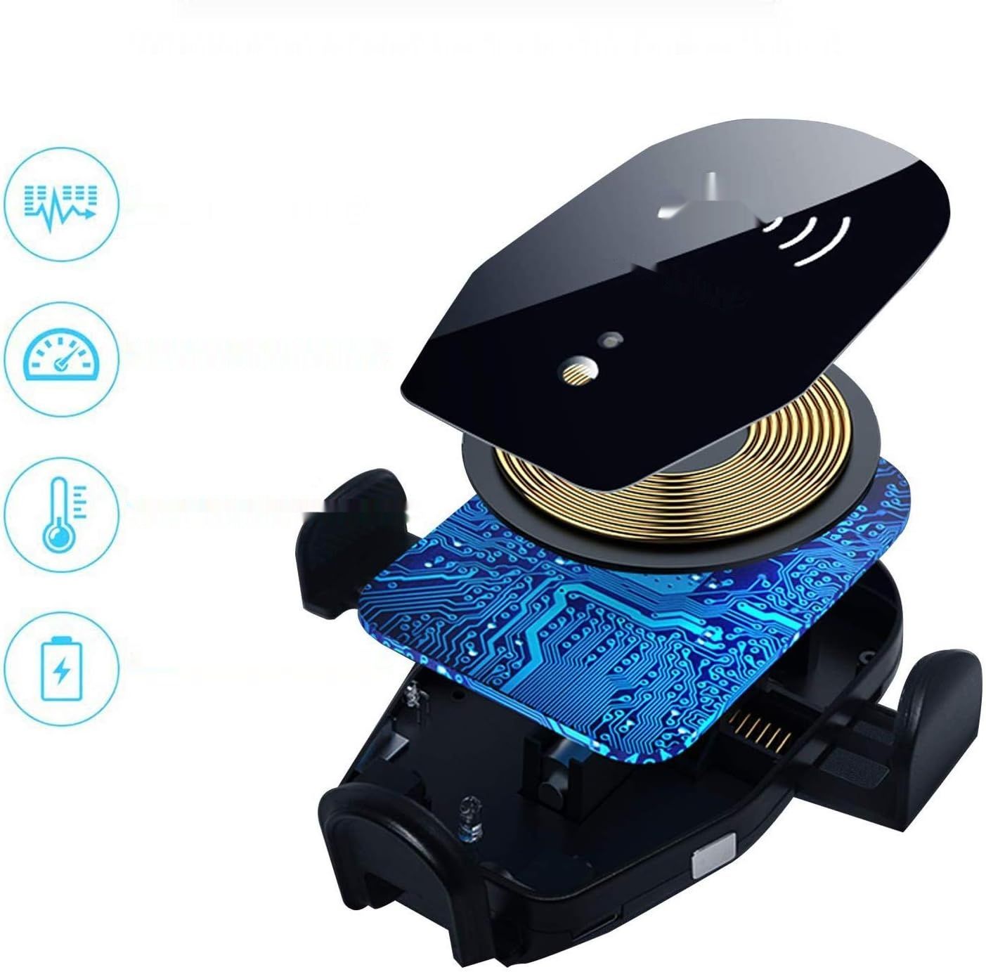 OYEFLY Uchwyt z bezprzewodowym ładowaniem kompatybilny z Smart 453 Forfour Fortwo