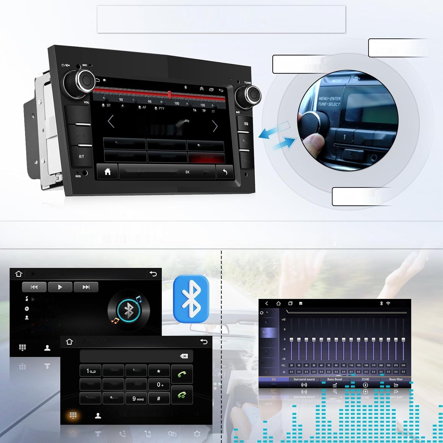 Android 13 Radio do Opel: 7&quot; HD, Mirror Link, Bluetooth, GPS, WiFi, Kamera.
