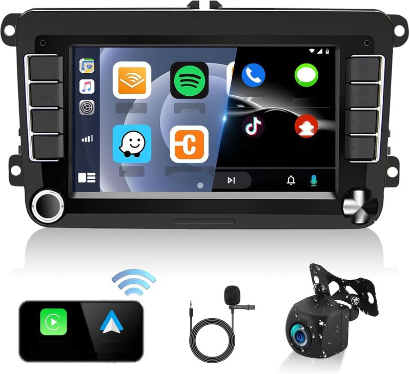 Radio samochodowe 2 DIN Android 13 z Carplay, GPS, BT, Canbus + kamera AHD