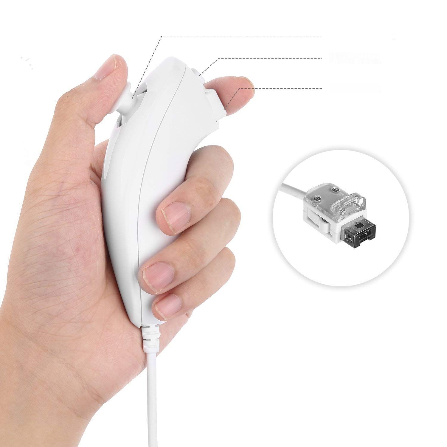 Kompatybilny z Wii, PowerLead Wii Remote i Nunchuk Motion 2 w 1, Czarny