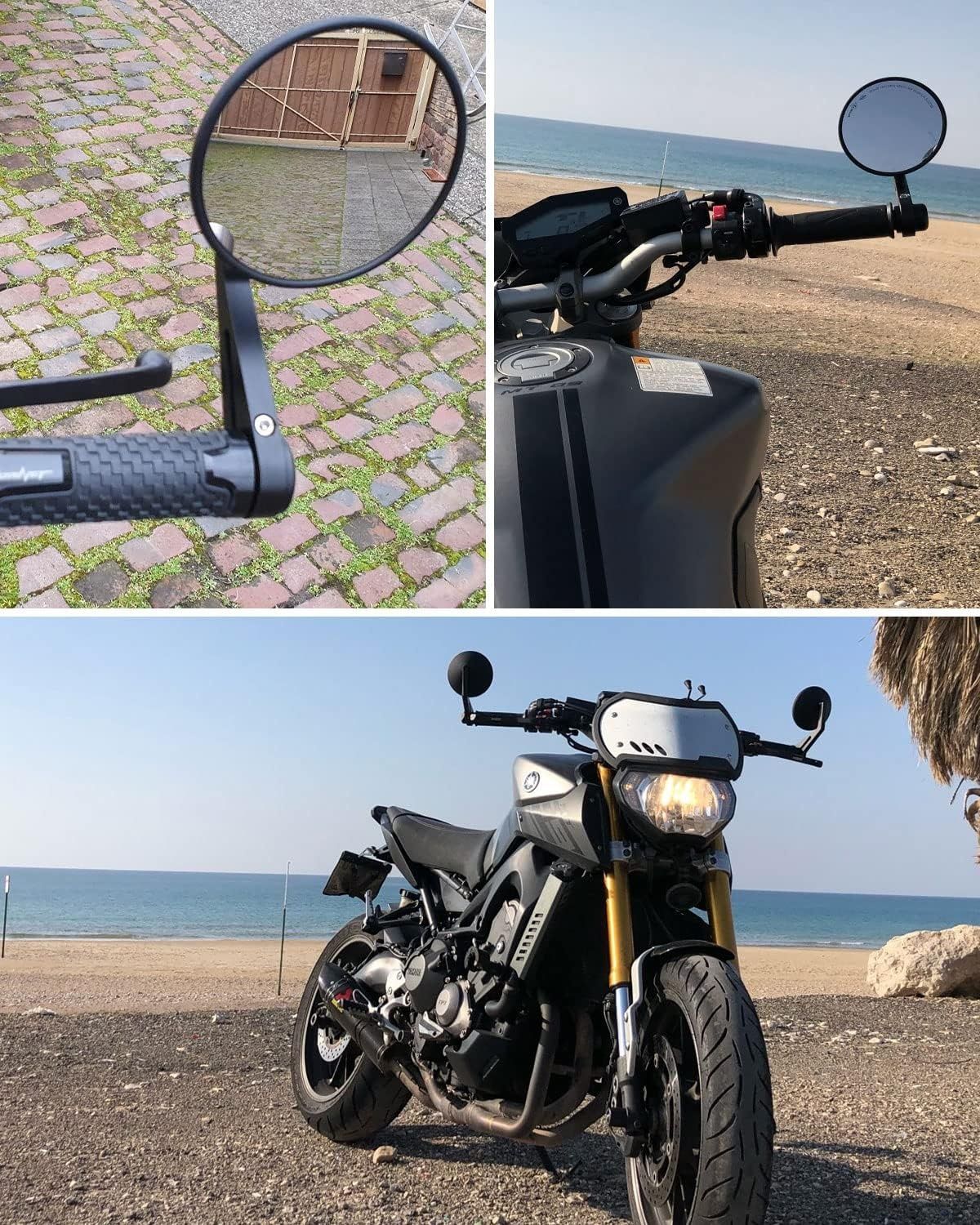 Lustro wsteczne uniwersalne do motocykli na kierownicy, pasuje do ATV, MT 07, MT 09, S1000, FZ8, G310R, R1200, GSXR, Redondo