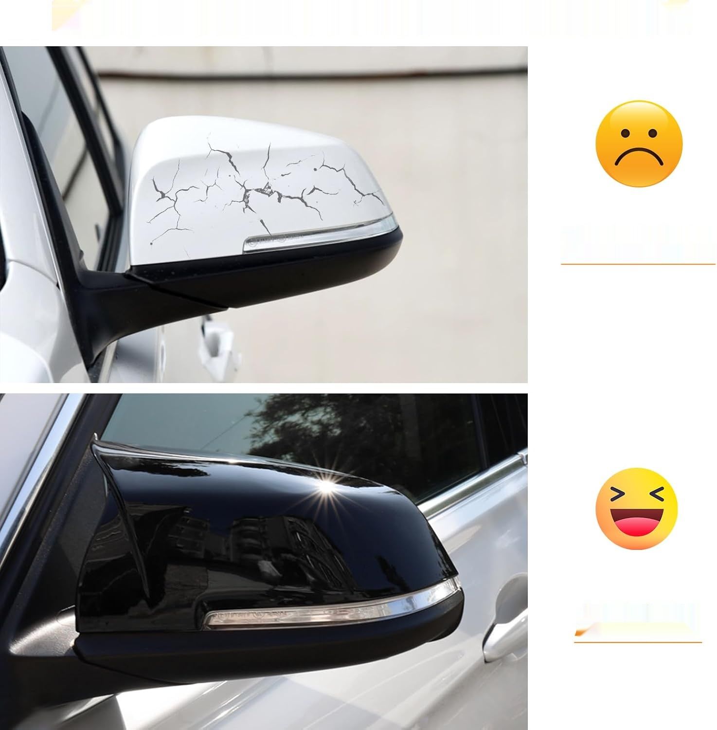 Altsbaos osłona lusterka wstecznego do BMW F20-36, E84, I01, X1 w kolorze czarnym połyskującym.
