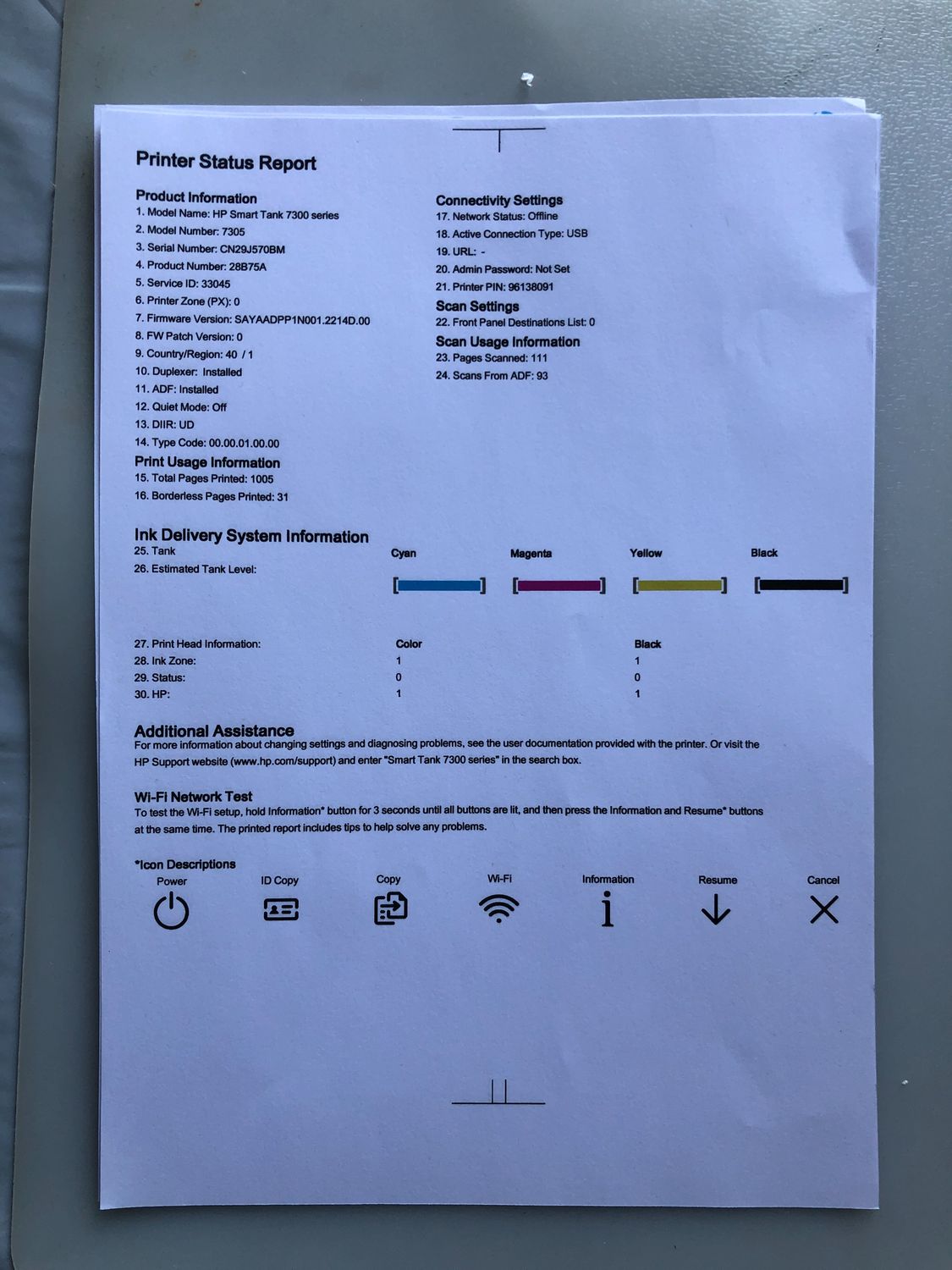 HP Smart Tank 7305 3-w-1 Drukarka (WLAN, Duplex, ADF) - Duży Zbiornik, Wysoka Wydajność