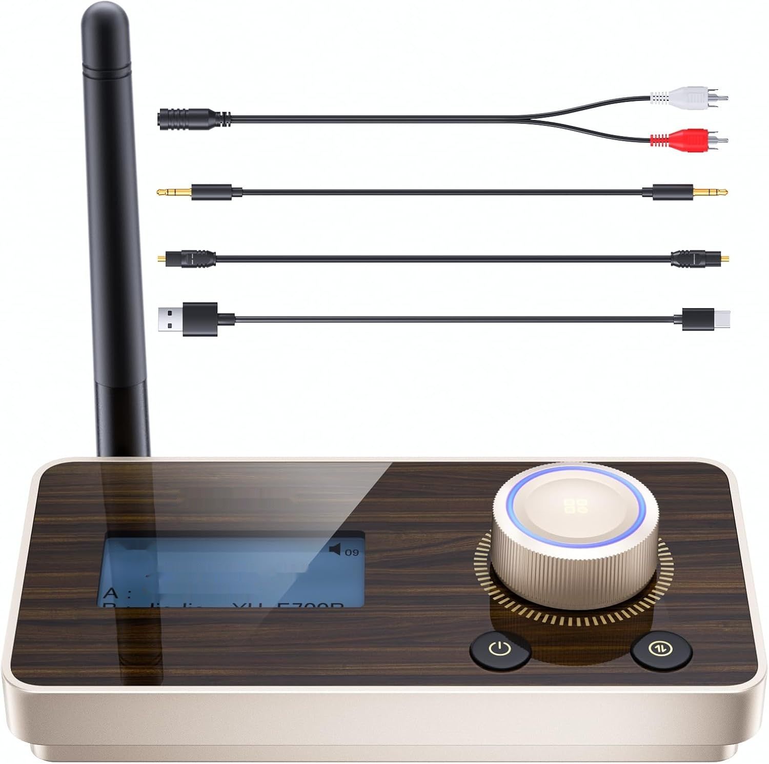 3-w-1 nadajnik-odbiornik Bluetooth 5.2 z wyświetlaczem, HiFi adapter