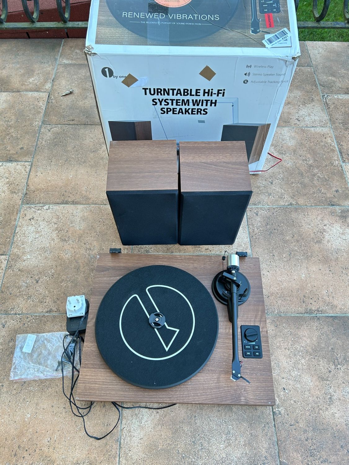 1 BY ONE Bluetooth Turntable Hi-Fi z głośnikami 36 W, gramofon winylowy