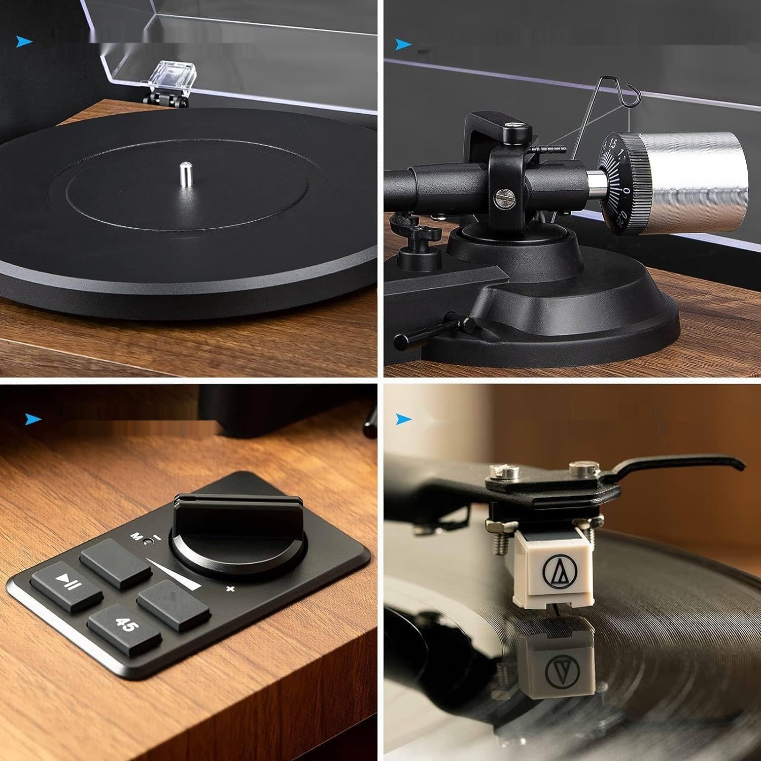 1 BY ONE Bluetooth Turntable Hi-Fi z głośnikami 36 W, gramofon winylowy