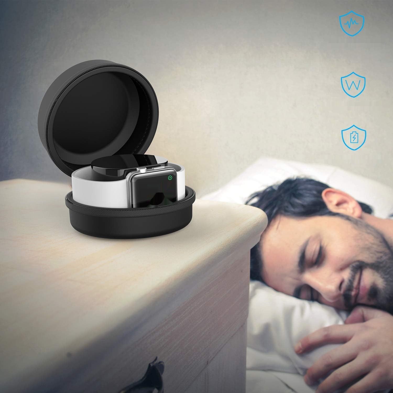 Smatree Etui Ładujące dla Apple Watch Serii 8/7/6/5/4/3/2/1/SE - Czarny