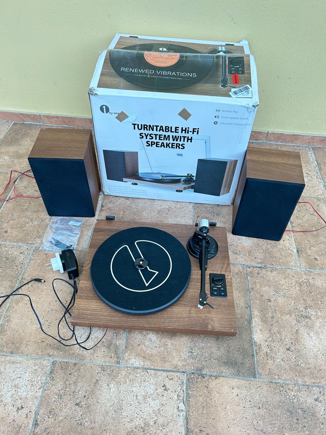 1 BY ONE Bluetooth Turntable Hi-Fi z głośnikami 36 W, gramofon winylowy