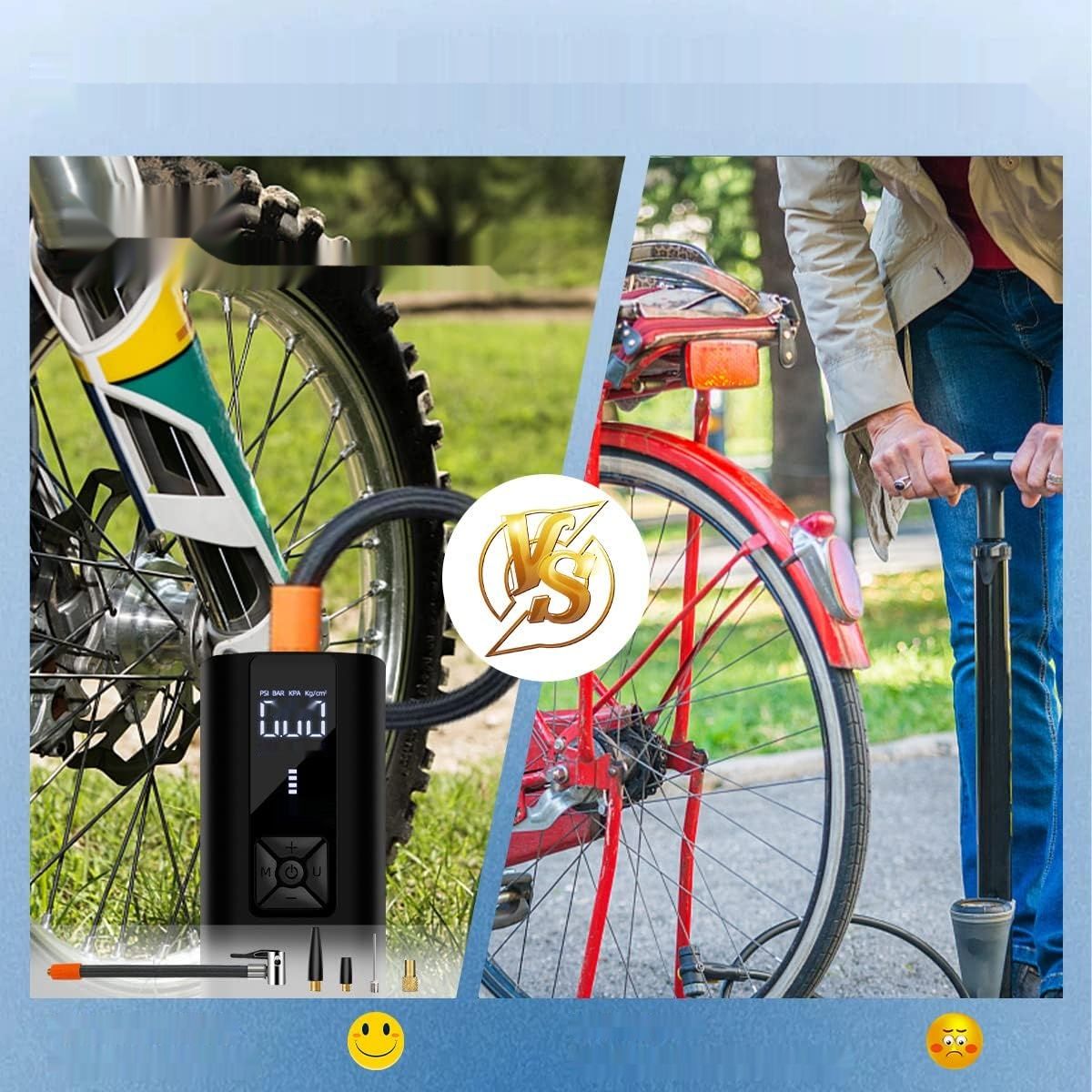Pompka Rowerowa 8000mAh, USB-C, Power Bank, 150PSI do Samochodów, Rowerów