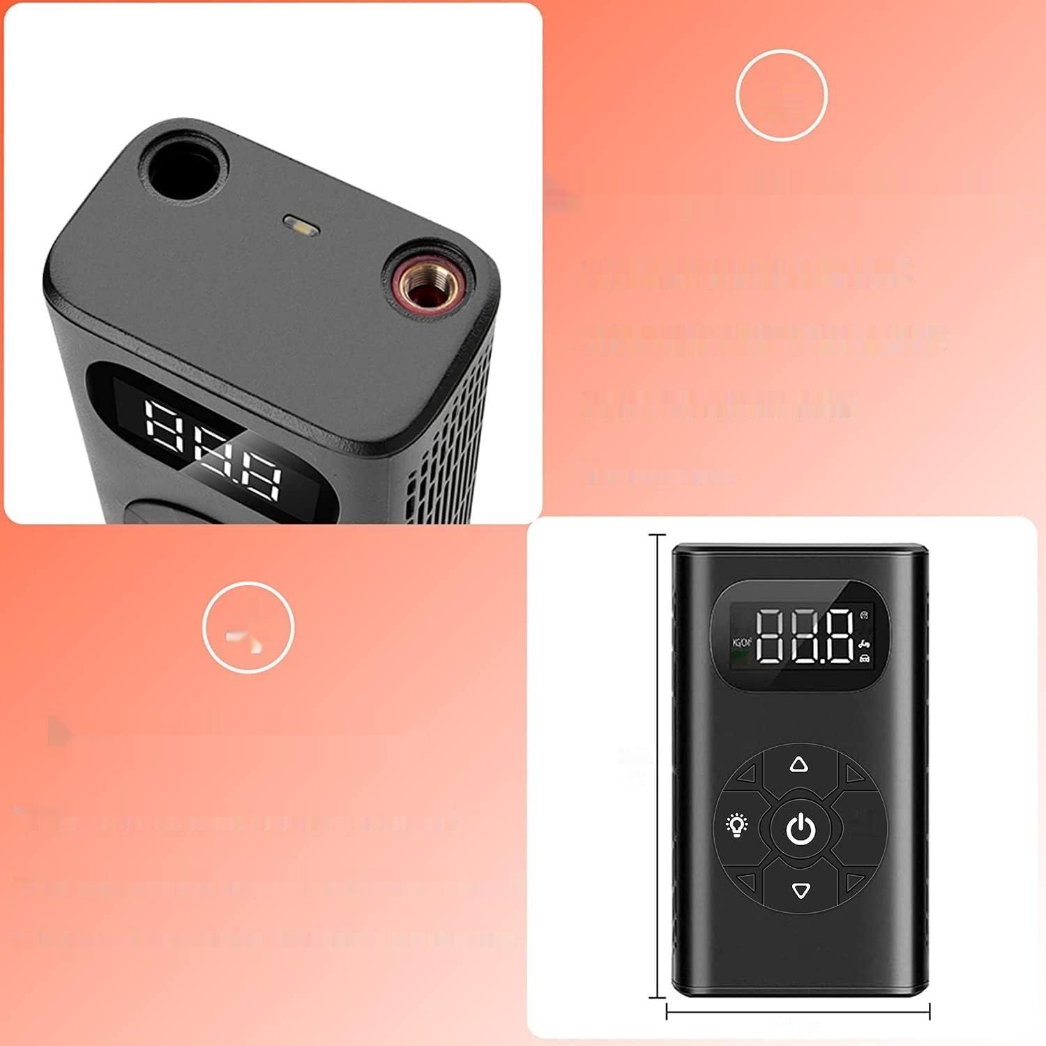 yanace 10,3 Barra Elektryczna Pompa Rowerowa, Bateria 6000 mAh, LED