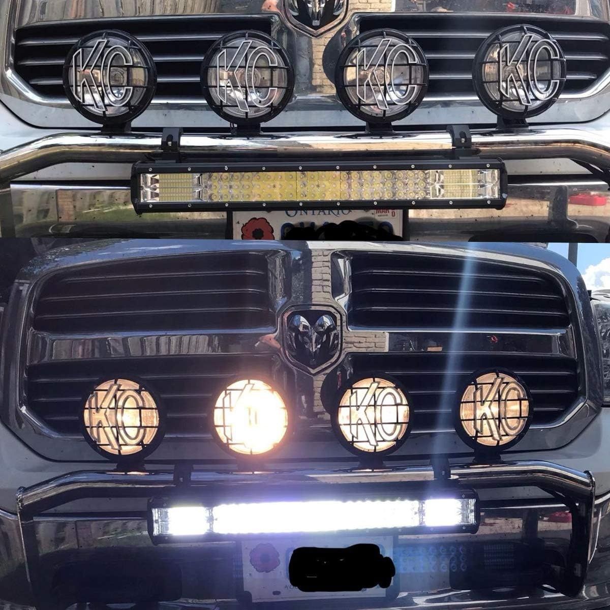 AUXTINGS 57 cm 22&quot; 324 W Potrójny Rząd LED Belka Robocza z przewodami