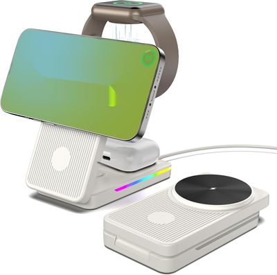 NeotrixQI Bezprzewodowa ładowarka Mag Safe Charger, szybkie ładowanie 15W dla iPhone 15 Pro Max/14/13 oraz Apple Watch 9/Ultra.
