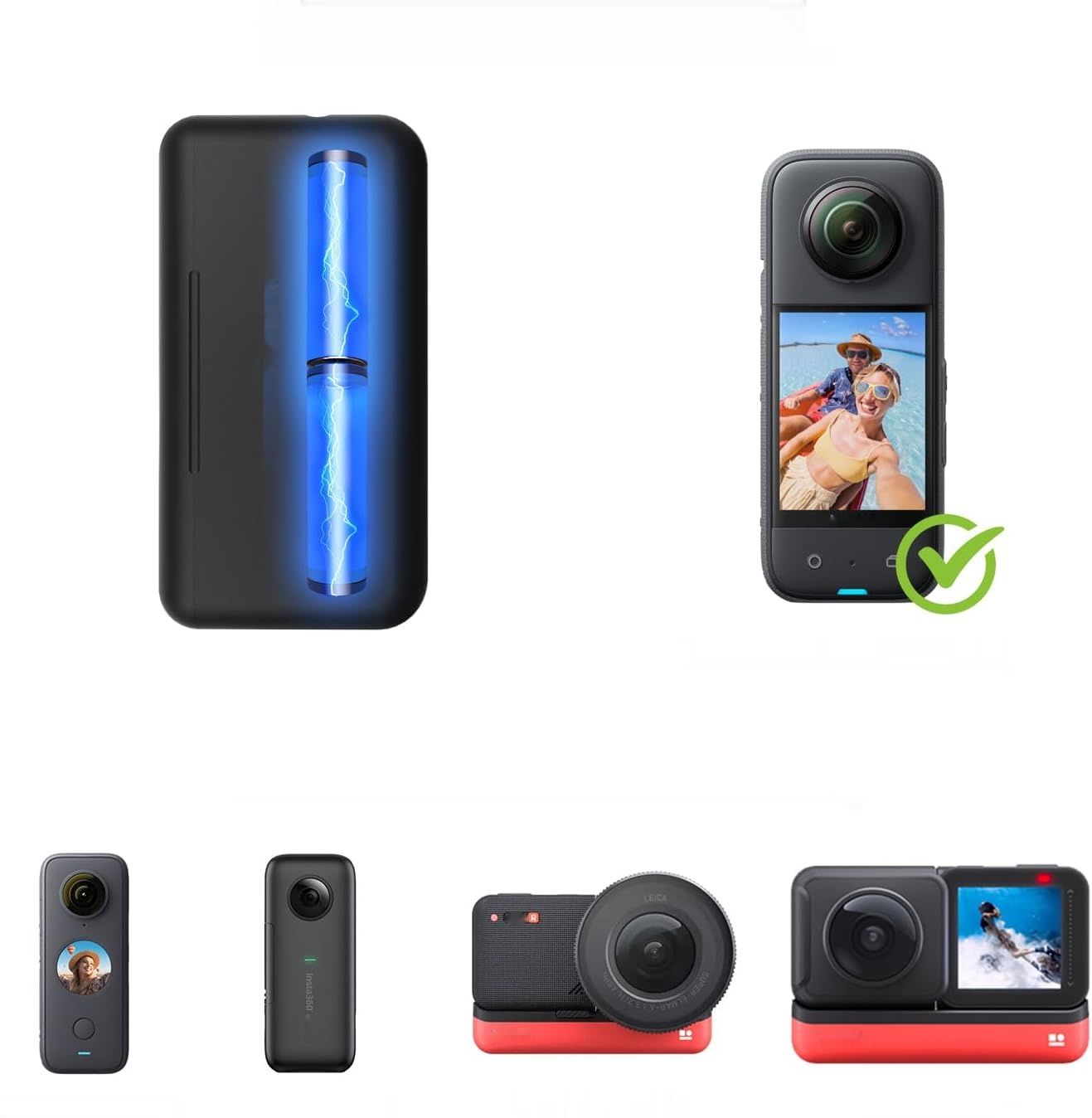 Adicop Insta 360 X3 ładowarka 7000 mAh, kompatybilna z Insta 360 ONE X3