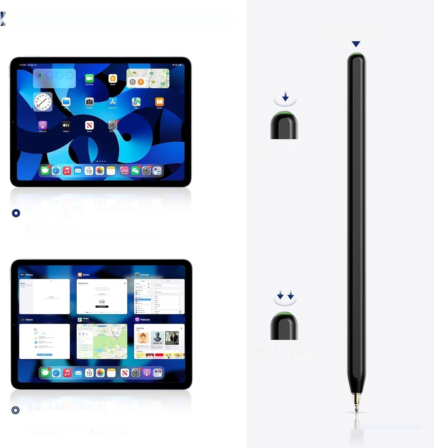 KEEPRO Pencil 2nd Gen do iPada, Magnetyczne Ładowanie Bezprzewodowe, Czarny