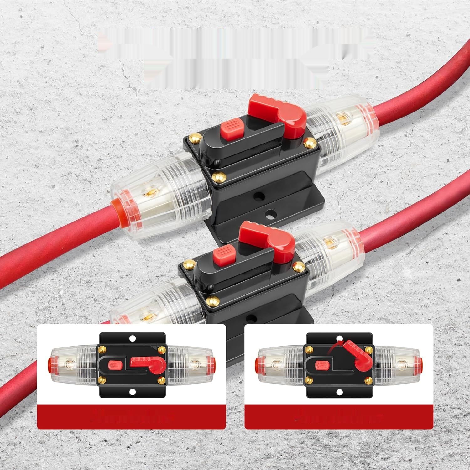 RED WOLF 40A Uchwyt Bezpiecznika Samochodowego, 12V-48V DC