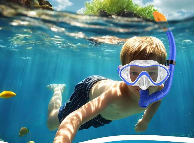 Zestaw do nurkowania dla dzieci, maska do snorkelingu z torbą do przenoszenia, sprzęt do nurkowania dla chłopców i dziewcząt w wieku 5-13 lat