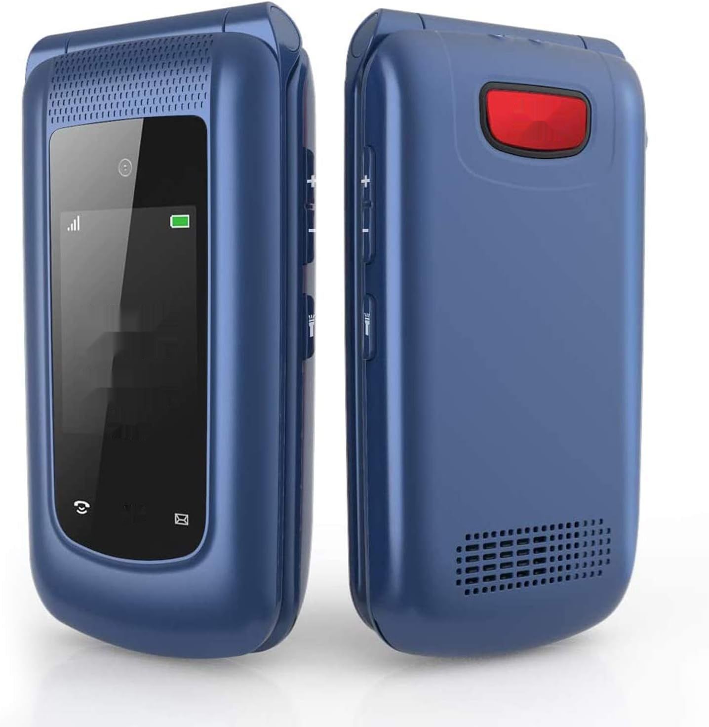 Telefon komórkowy GSM Senior, składany, duże klawisze, połączenie alarmowe, Dual SIM, niebieski