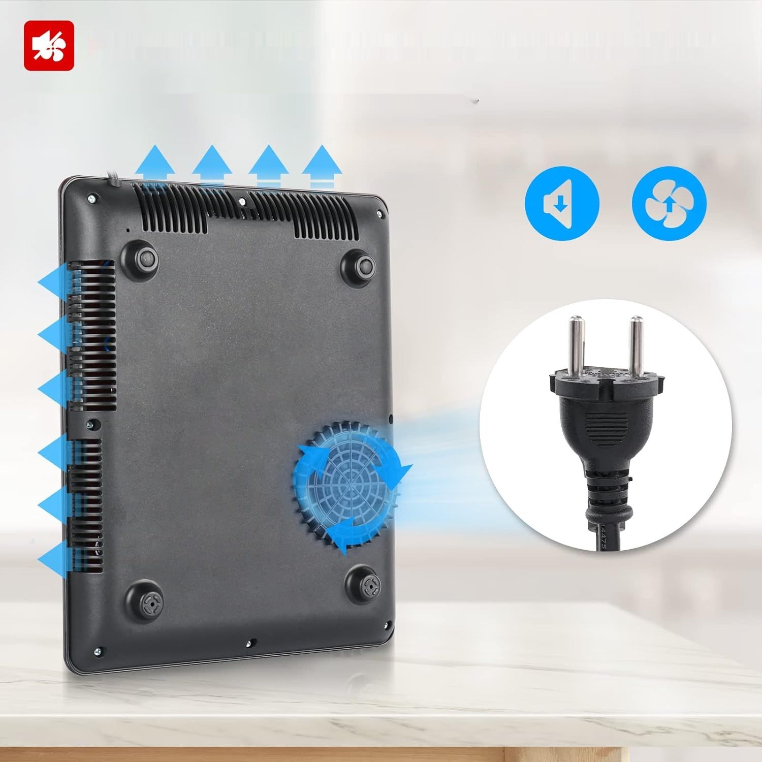 IsEasy Płyta Indukcyjna 1 Palnik 2100 W, 28 cm, 9 Ustawień Grzania, Czarna