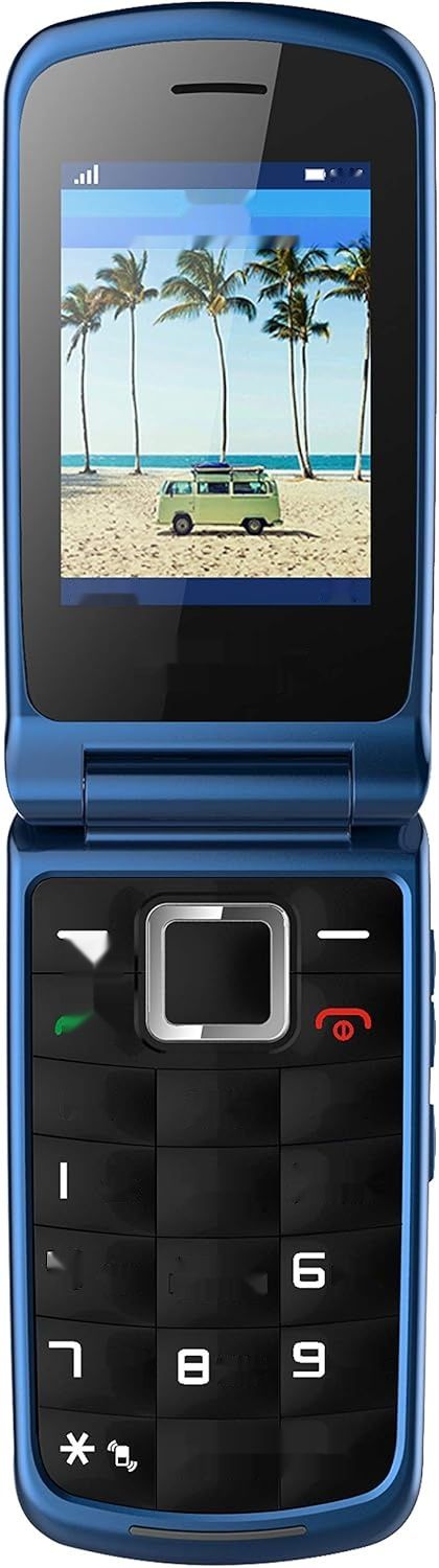 Telefon komórkowy GSM Senior, składany, duże klawisze, połączenie alarmowe, Dual SIM, niebieski