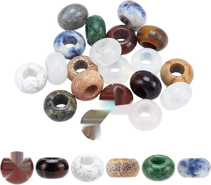 NBEADS 20 szt. 14mm Europejskie Koraliki z Kamieni Szlachetnych, 5mm Duże Otwory