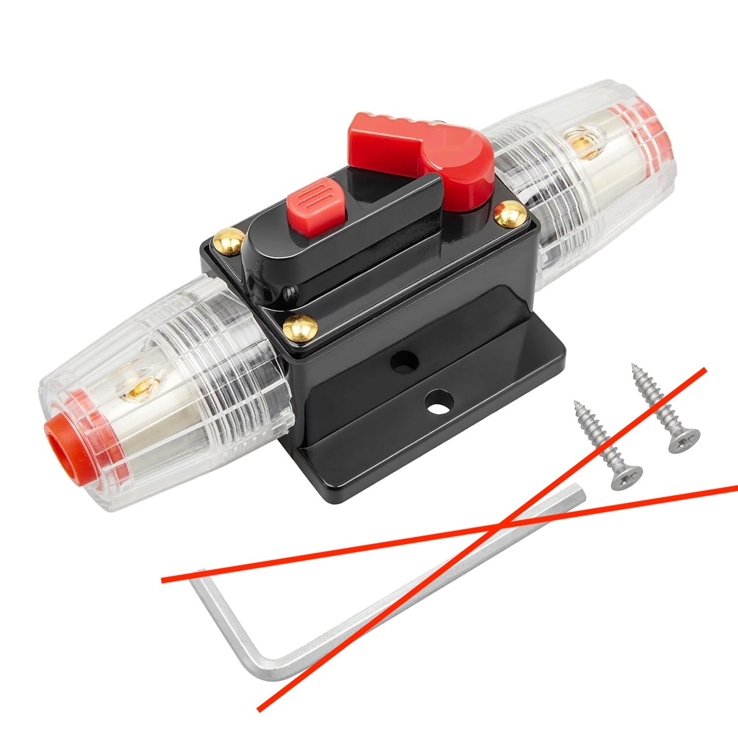 RED WOLF 60A wyłącznik 12V-48V DC, automatyczny uchwyt bezpiecznika, wodoodporny