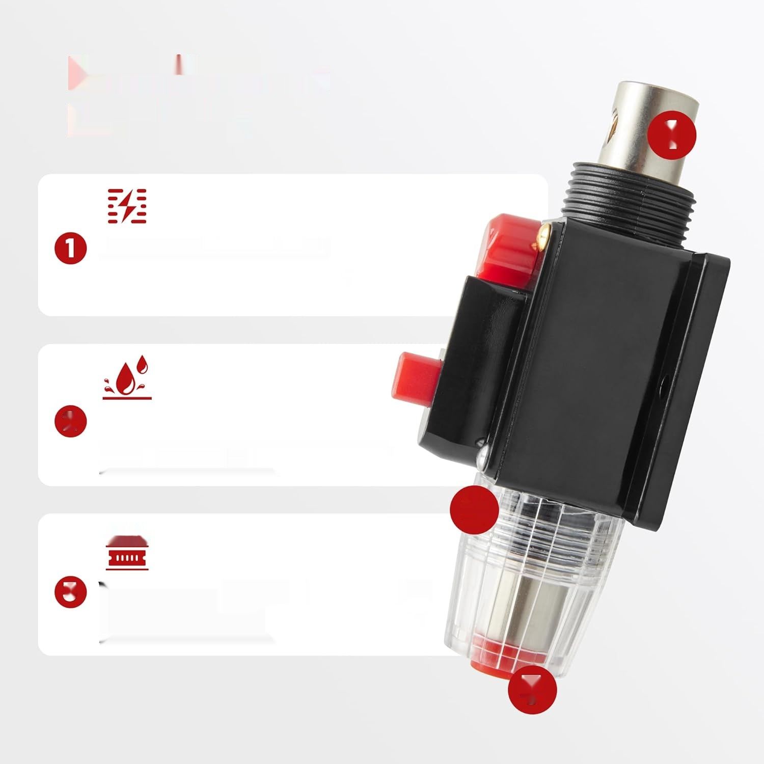 RED WOLF 60A wyłącznik 12V-48V DC, automatyczny uchwyt bezpiecznika, wodoodporny