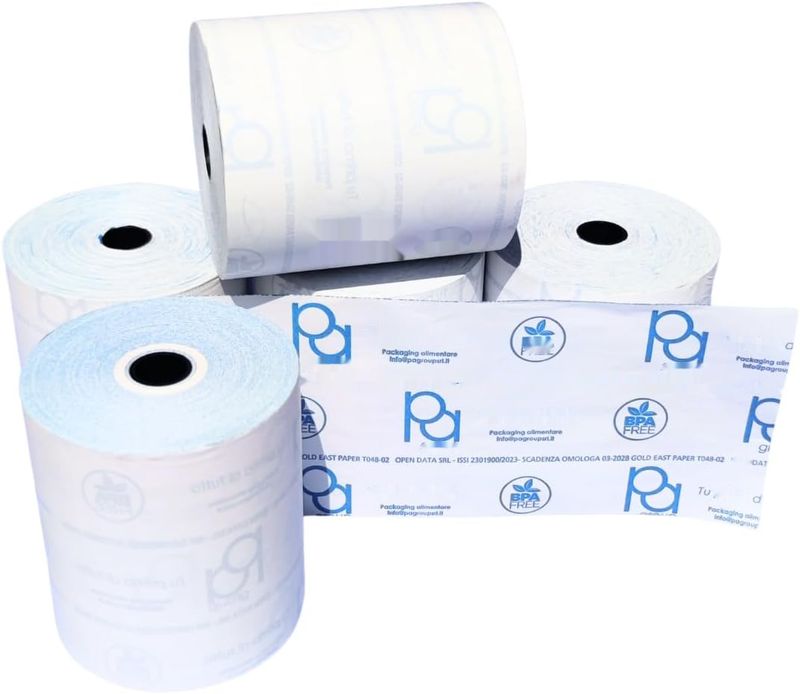 PA GROUP Rolki termiczne 80 mm x 80 m x 12 mm do kasy fiskalnej, 3 sztuki