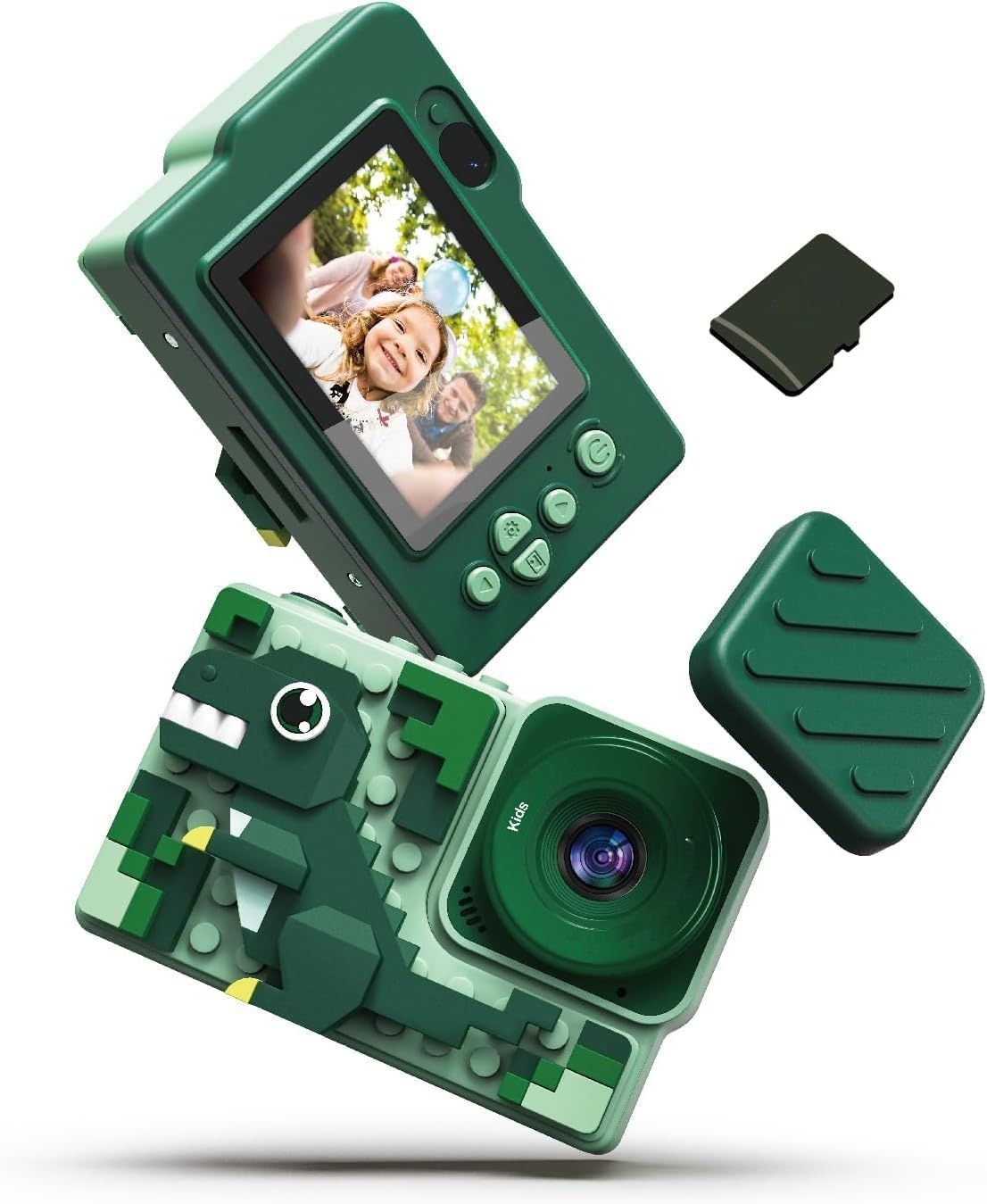 Kiztoys Aparat dla dzieci 2,4 cala, 1080p HD, z kartą 32 GB, dla 6-latków