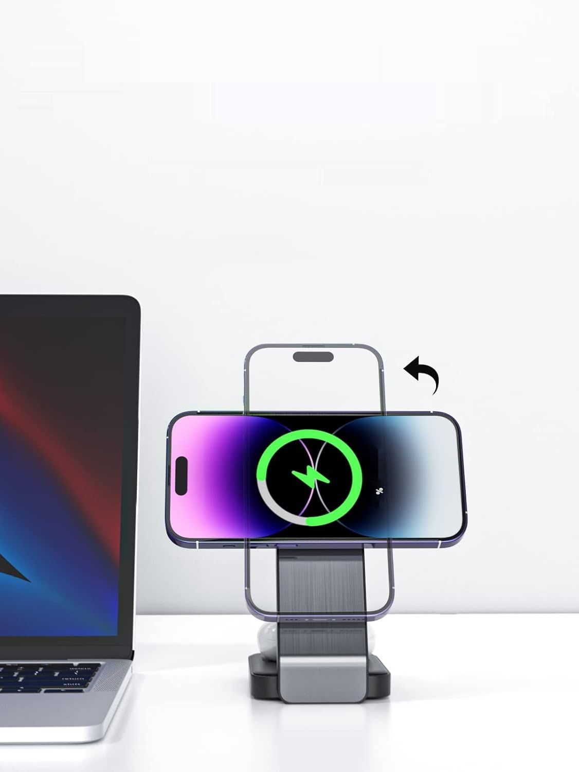 Ładowarka indukcyjna, magnetyczna, 3 w 1, Apple Mag-Safe iPhone 15 14 13 Pro Max