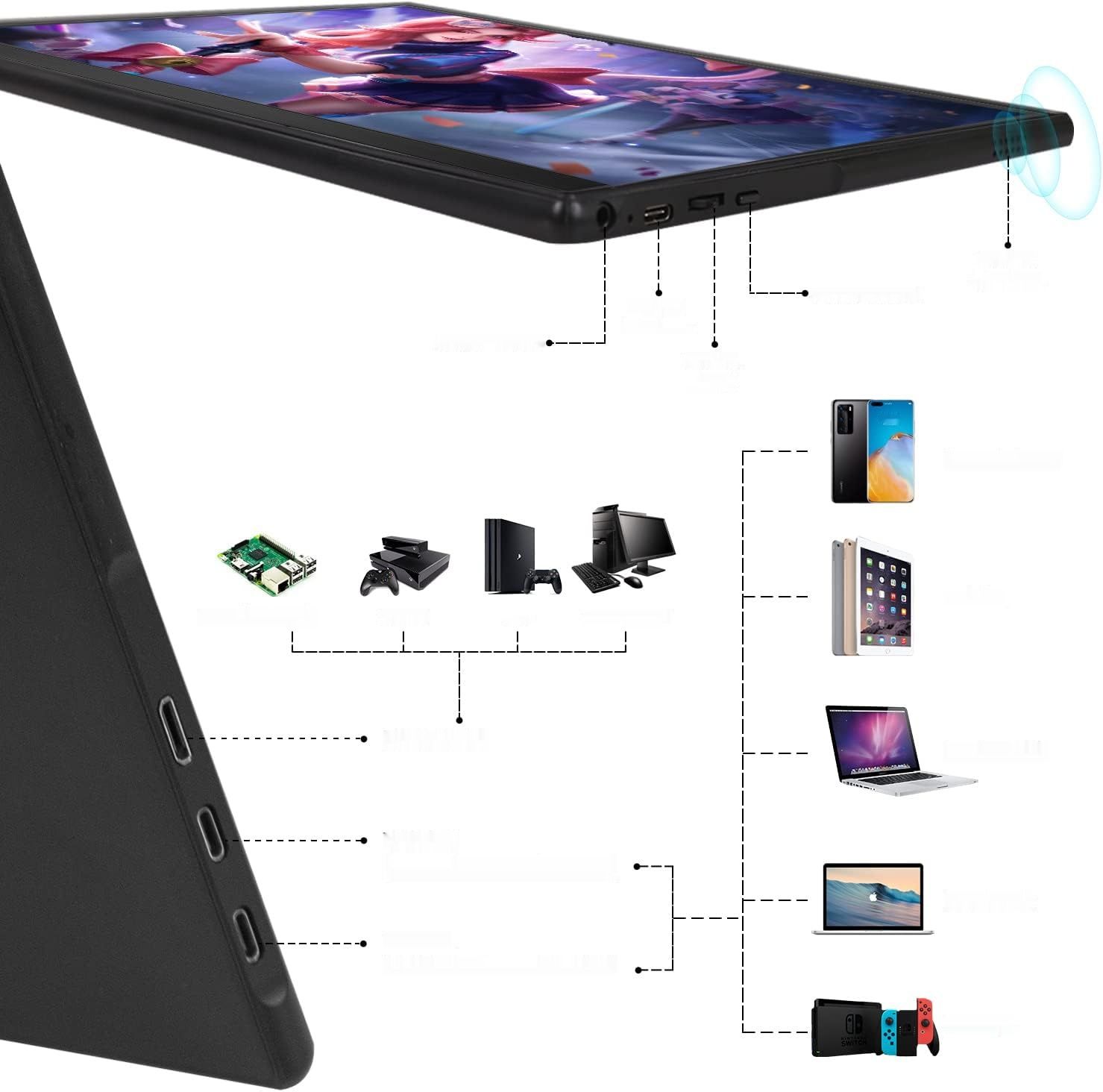 Prechen Przenośny Monitor 15,6&quot; FHD 1080P USB-C HDMI Ultra Cienki Monitor IPS