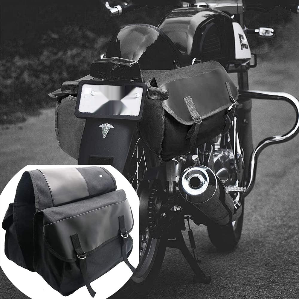 Riloer Uniwersalna Torba Na Motocykl, Torby Canvas, Dwustronne (Czarny)
