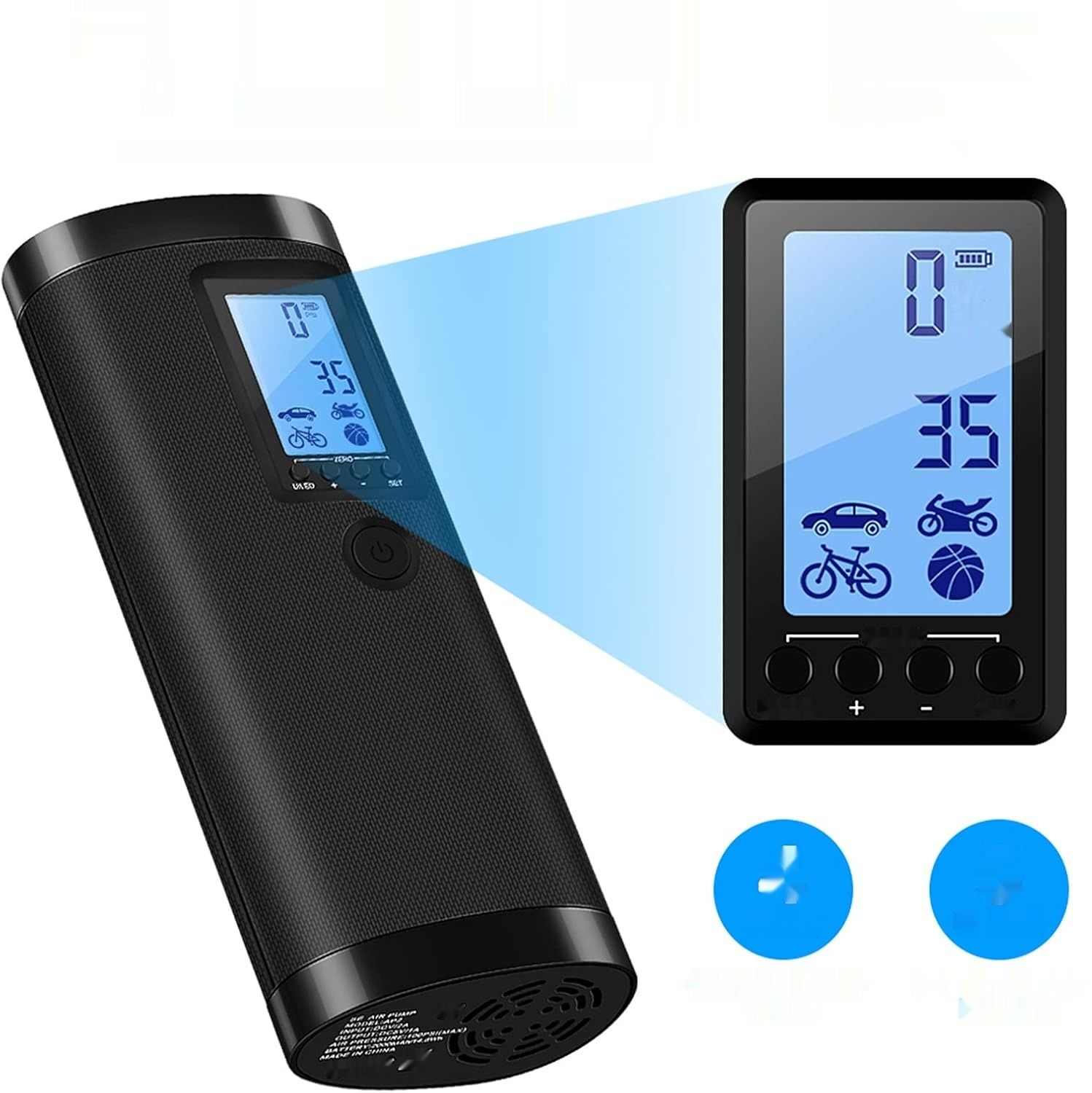 VEEAPE pompka powietrza 10,3 bar, 150 psi, LCD, LED, do auta i roweru