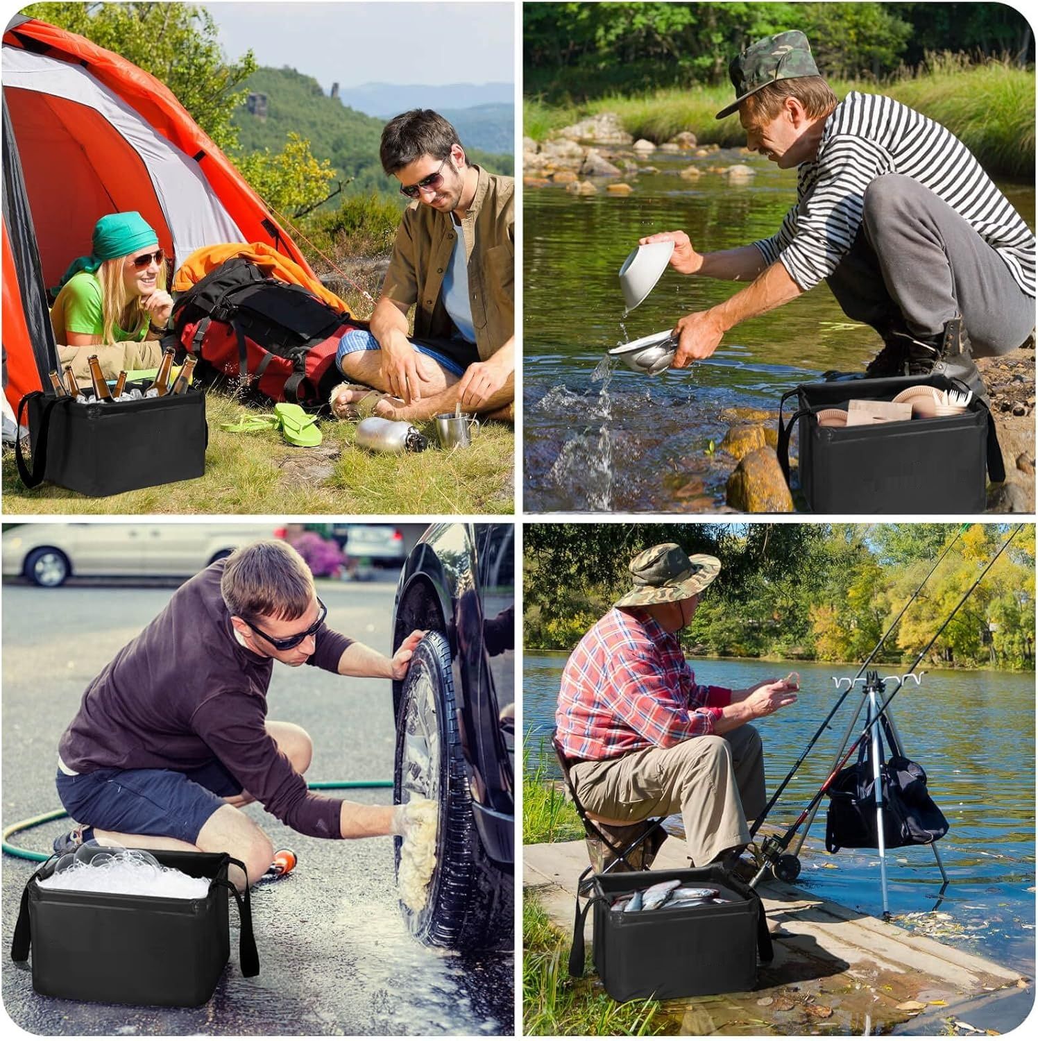 Tavaler Składana Miska Campingowa 15 L z 500D PVC