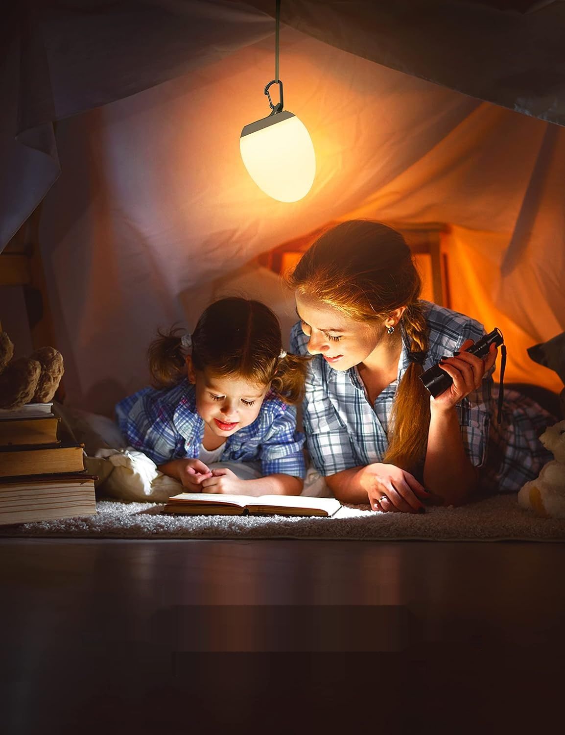 sympa Lampka nocna dla dzieci, ściemnianie, 8 kolorów, timer 1H, hak, USB-C