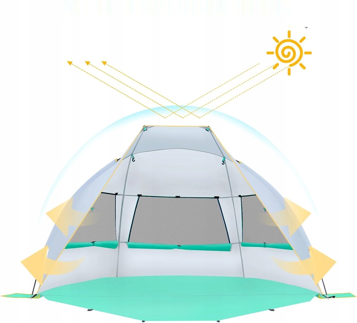 WolfWise Plażowy Namiot z Ochroną UV 50+ dla 2-3 Osób, Przenośny, Camping