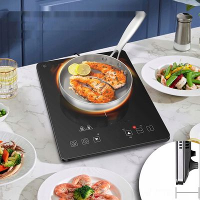 AMZCHEF Płyta Indukcyjna, 2000 W, 10 Poziomów Mocy, 3-Godzinny Timer, Czarn