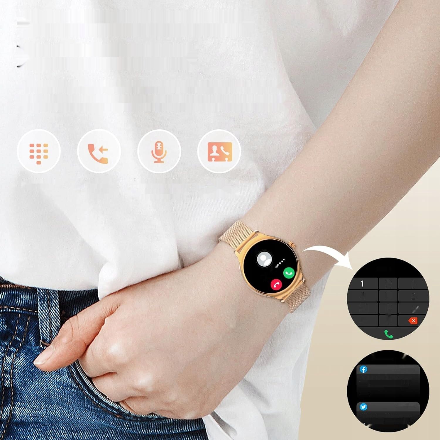 Описание не верно! Nemheng Smartwatch dla Kobiet z Ekranem 1,39&quot; i 113 Trybami Sportowymi