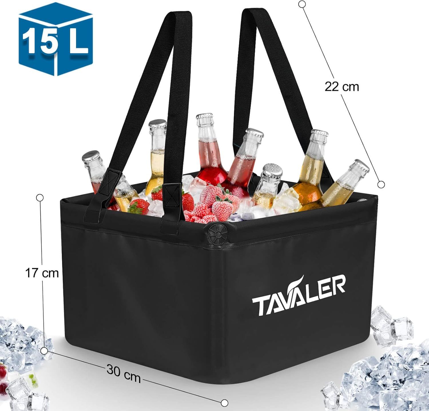 Tavaler Składana Miska Campingowa 15 L z 500D PVC