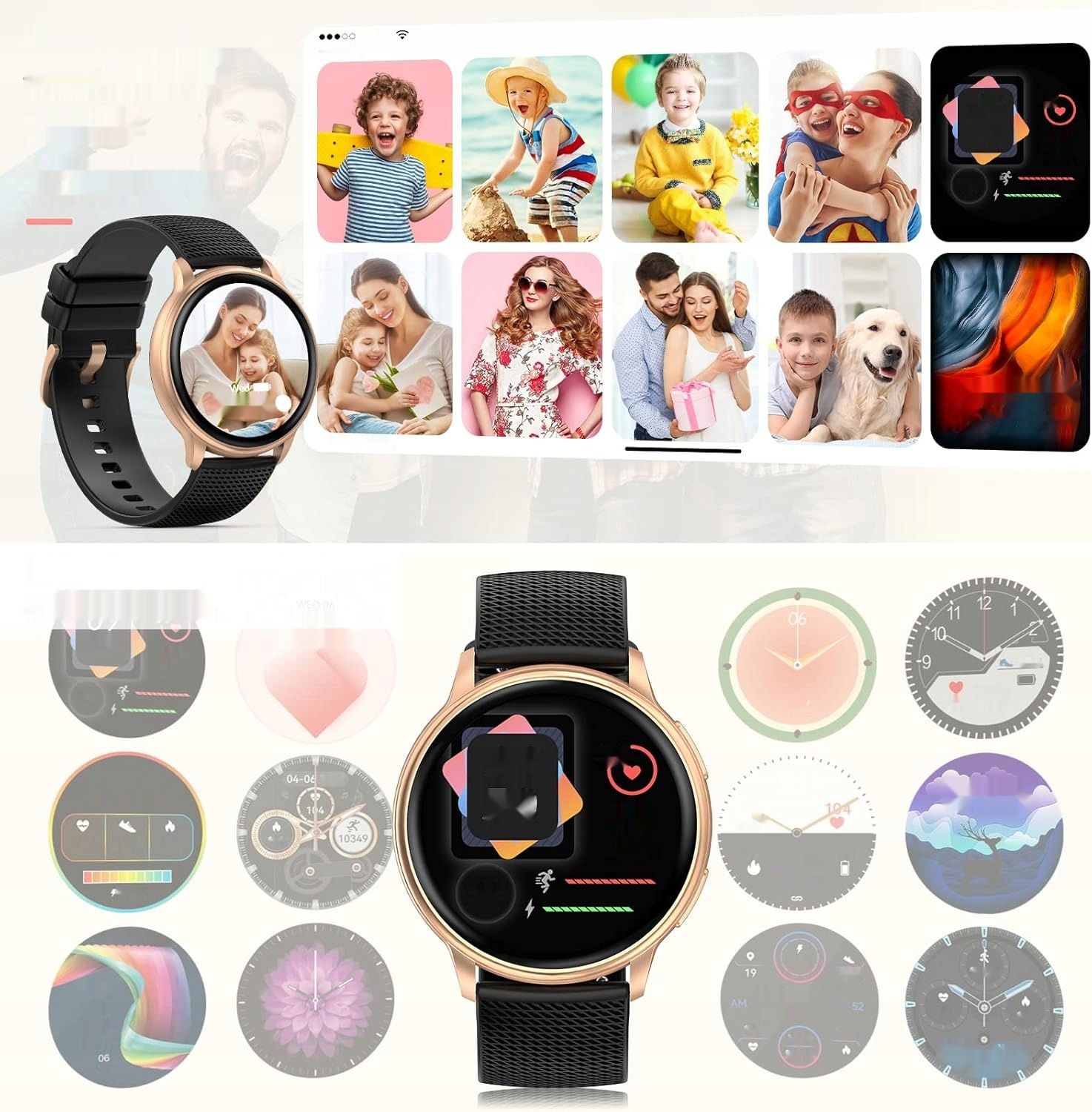 Smartwatch z funkcją telefonu, zegarek z dotykowym ekranem 1,32 cala, IP67.