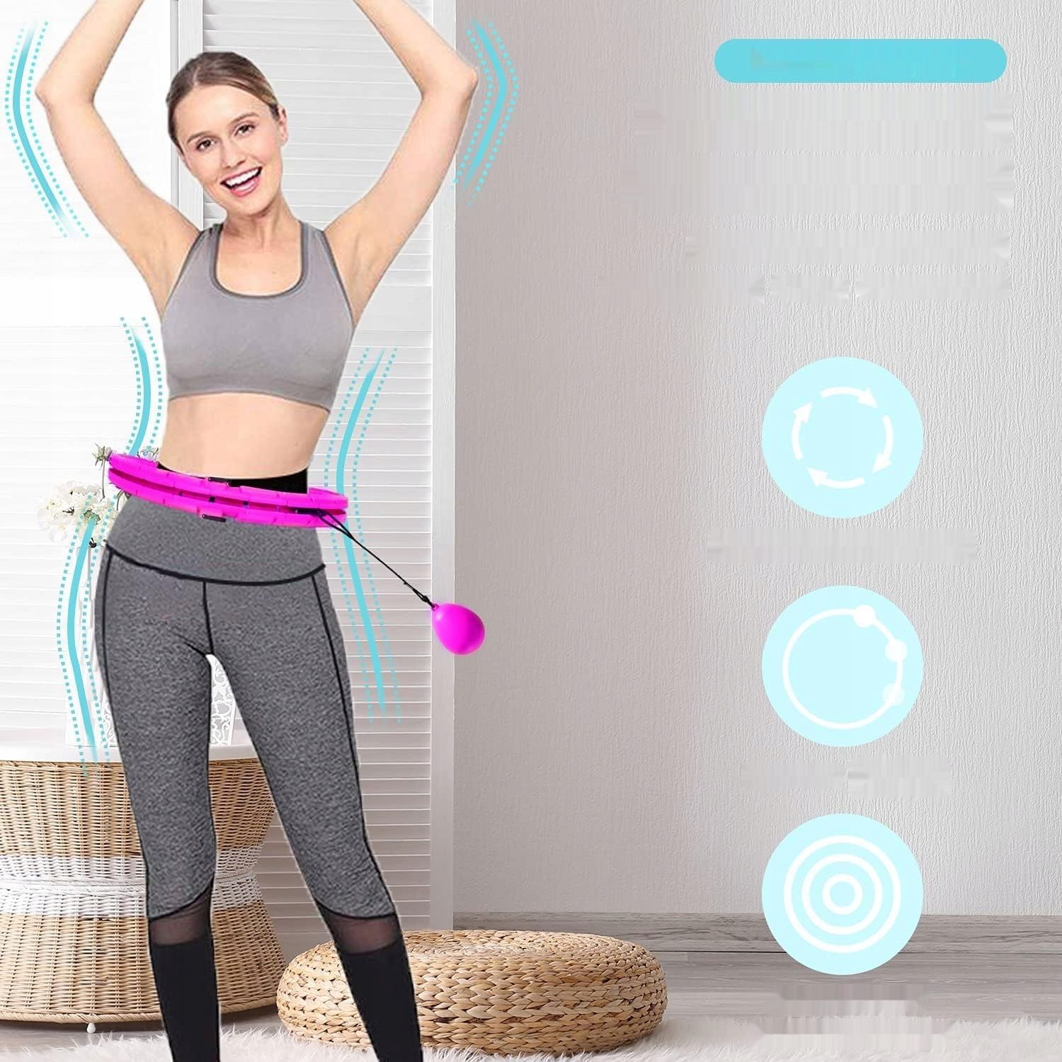 Reakoo Smart Hula Hoop z 24 segmentami do utraty wagi, dla dorosłych i dzie