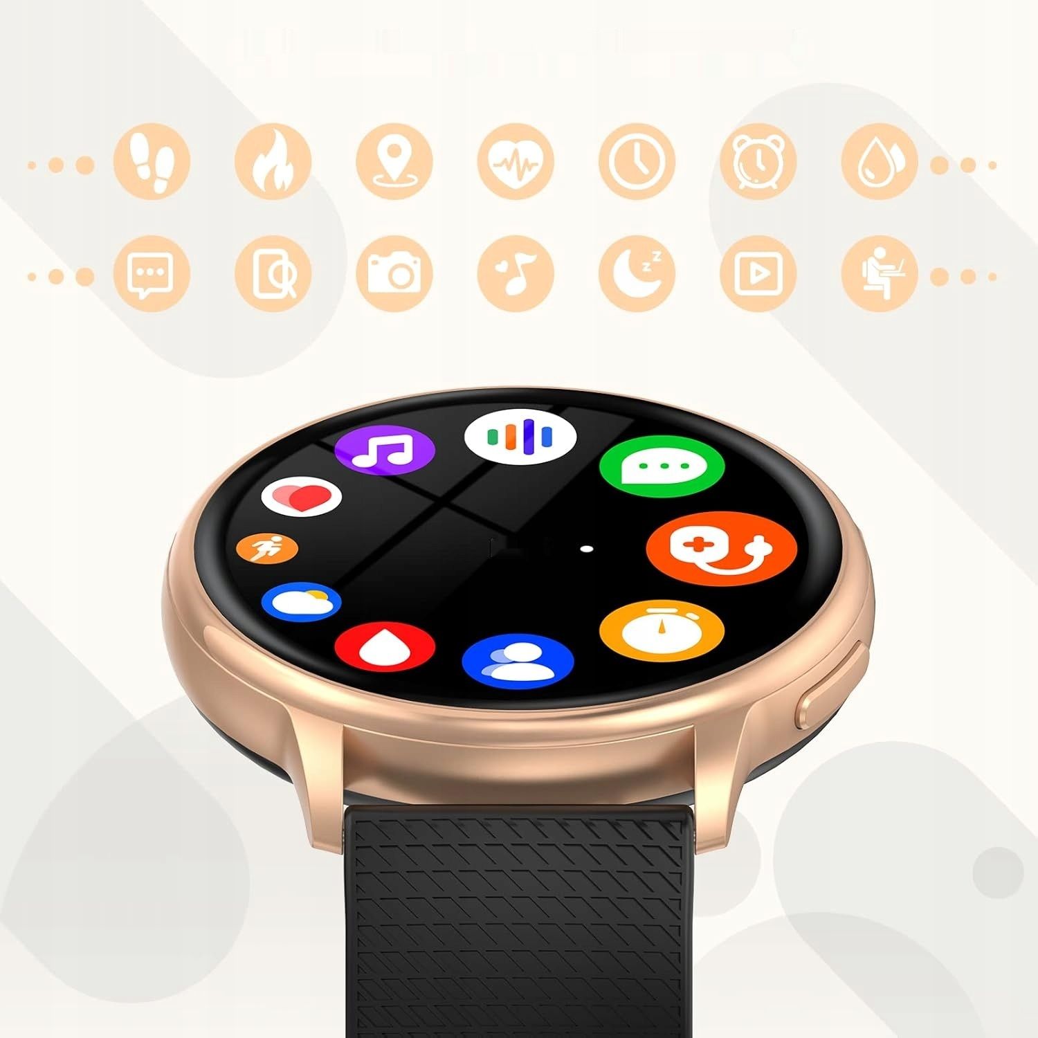 Smartwatch z funkcją telefonu, zegarek z dotykowym ekranem 1,32 cala, IP67.